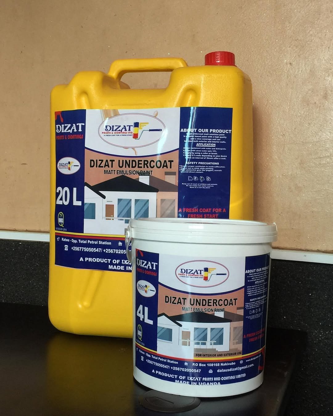 Dizat Undercoat matt emulsion paint pack sizes